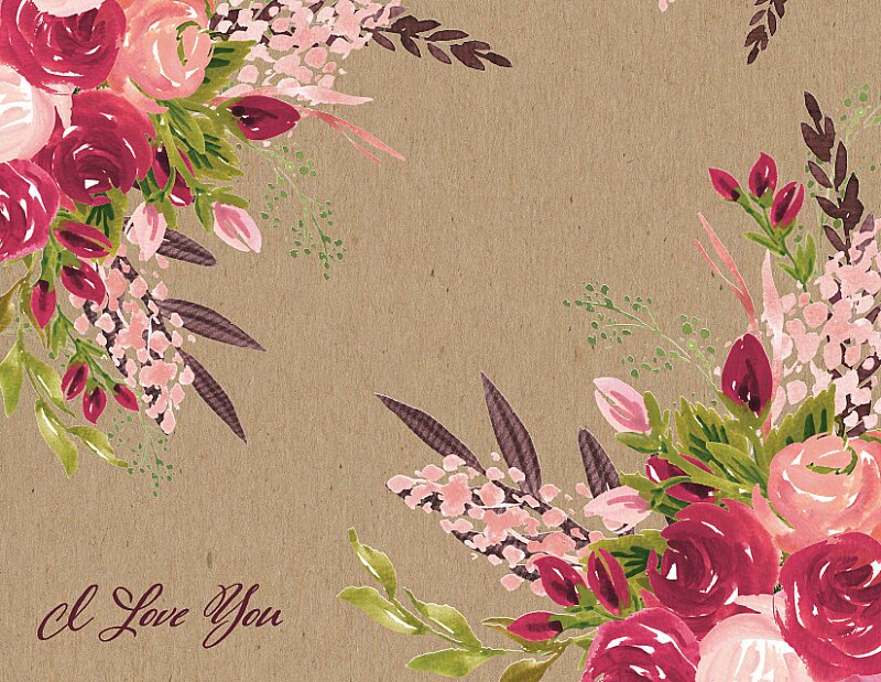 Kraft Floral I Love You