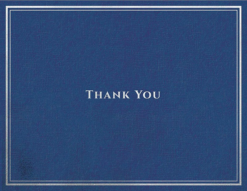 Navy Blue Linen Thank You