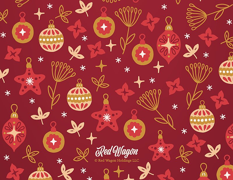 Red Happy Holidays Ornaments