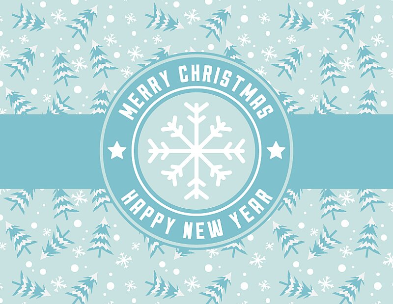 Snowy Trees Merry Christmas & Happy New Year