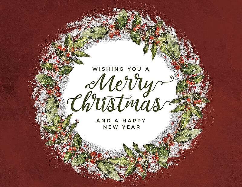 Wishing You a Merry Christmas - Wreath